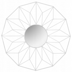 Lustro Metaowe Geometryczne Białe 58 cm