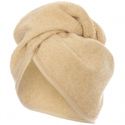 Turban Ręcznik Frotte Do Włosów Beżowy