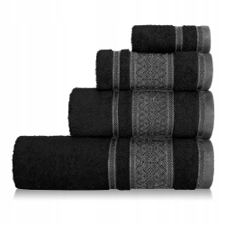 Ręcznik 100x150 Cm Bawełniany Czarny Panama