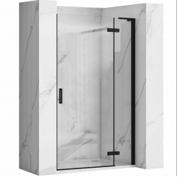 Drzwi Prysznicowe 110 cm Czarne Rea Hugo Uchylne