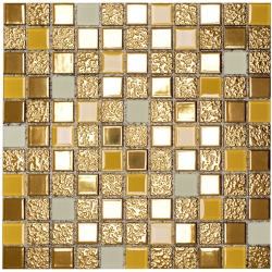 Płytka Ceramiczna Szklana Złota Mozaika 30 cm