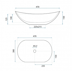 Umywalka Nablatowa REA Royal Mini Aiax Shiny