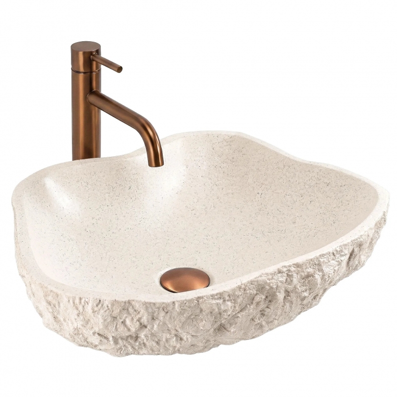 Umywalka nablatowa Rea Isla Warm Beige