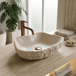 Umywalka nablatowa Rea Isla Warm Beige