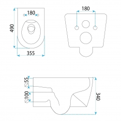 Misa WC podwieszana Rea Gustavo Rimless
