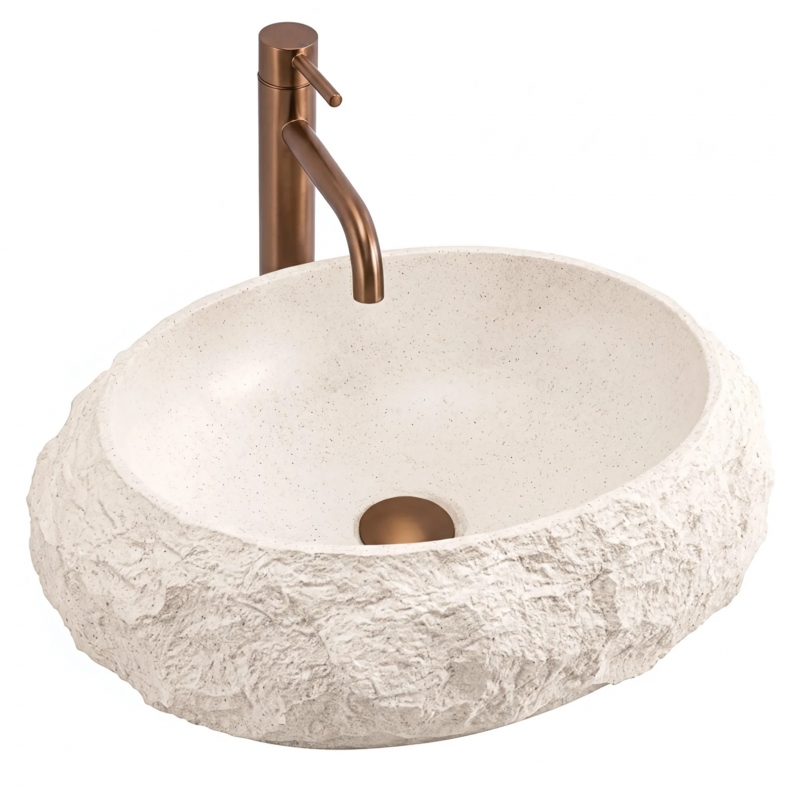 Umywalka nablatowa Rea Mika Warm Beige