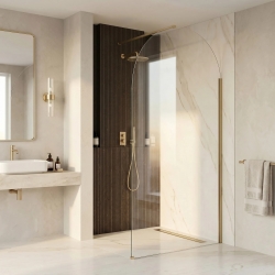 Ścianka prysznicowa Walk-In Rea Heaven Brush Gold 90