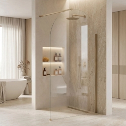 Ścianka prysznicowa Walk-In Rea Heaven Brush Gold 100