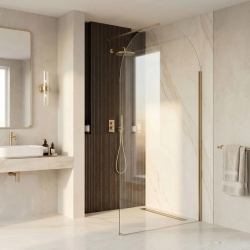 Ścianka prysznicowa Walk-In Rea Heaven Brush Gold 110