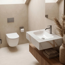 Umywalka ścienna Rea Aresa Grey Gold 60