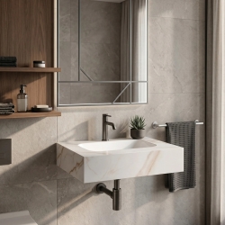 Umywalka ścienna Rea Aresa Grey Gold 60