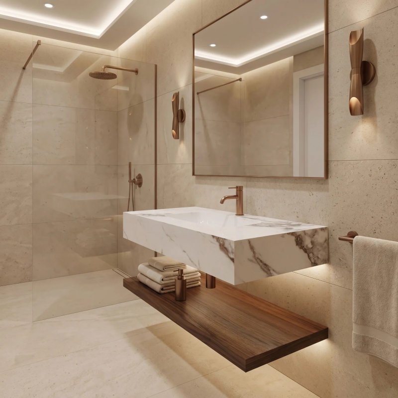 Umywalka ścienna Rea Aresa Cold Jade 80