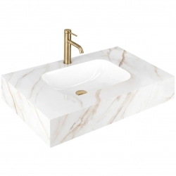 Umywalka ścienna Rea Aresa Grey Gold 80