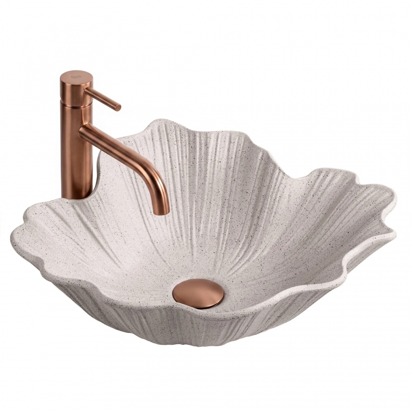 Umywalka nablatowa Rea Flower Beige