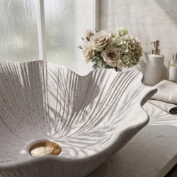 Umywalka nablatowa Rea Flower Beige