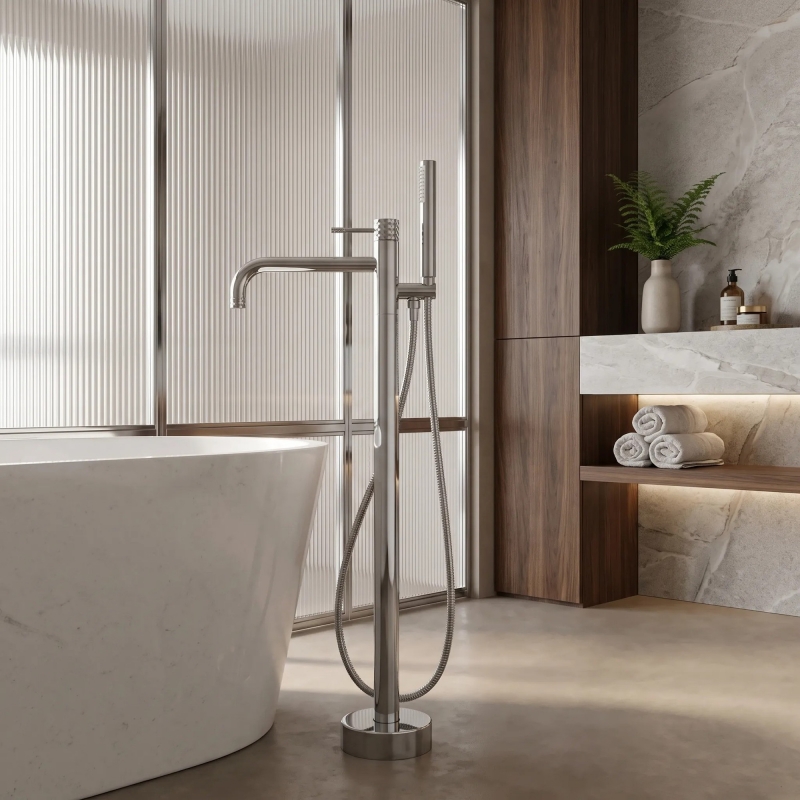 Bateria wannowa podłogowa Rea Lungo Diamond Chrom